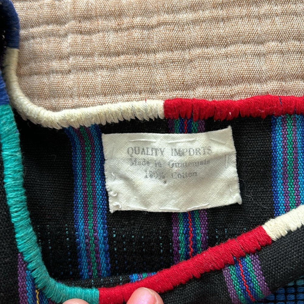 VINTAGE: Multicolored Woven Guatemalan Top - Picture 5 of 8